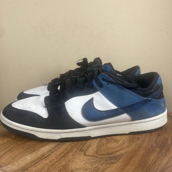 Nike Dunk Low Airbrush Industrial Blue Mens Blue Black Size 13 Shoes FD6923-100 - Picture 2 of 10